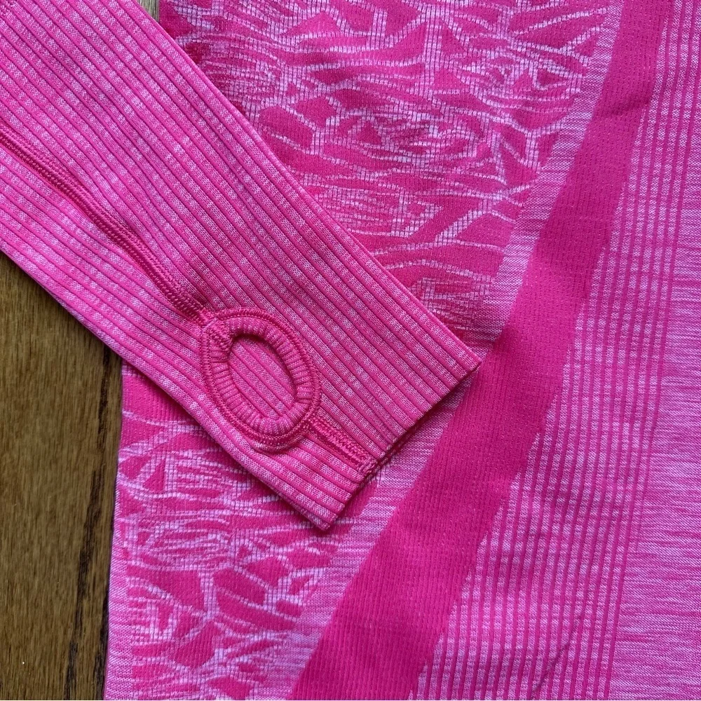 Lululemon Pink Ribbed Long Sleeve Fitted Tank Sz: Est. Small